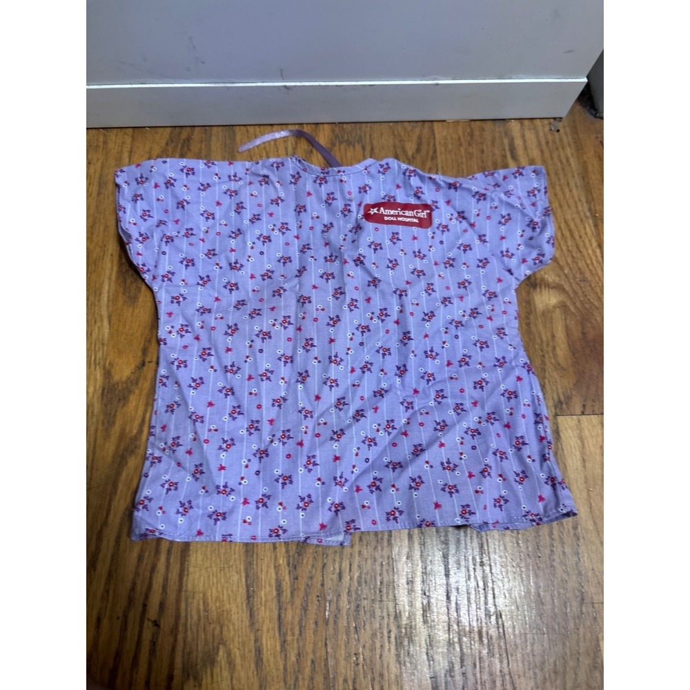 American Girl Doll Hospital Gown Bitty Baby OS Purple Floral Excellent Accessory
